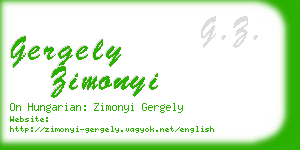 gergely zimonyi business card